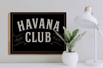 Panneau en bois indiquant 40x30cm Havana Club 3