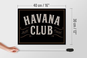 Panneau en bois indiquant 40x30cm Havana Club 4