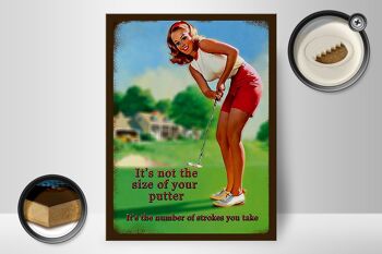 Panneau en bois Pinup 30x40cm Golf ce n'est pas la taille de ton putter 2