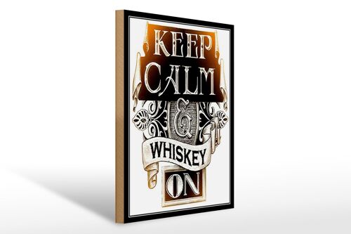 Holzschild Spruch 30x40cm Keep Calm Whiskey on