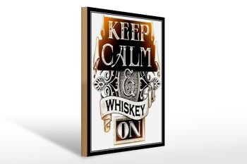 Panneau en bois indiquant 30x40cm Keep Calm Whisky on 1
