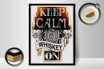 Panneau en bois indiquant 30x40cm Keep Calm Whisky on 2