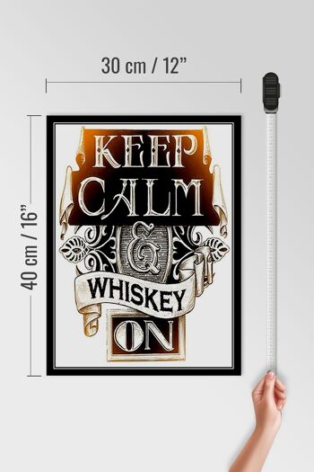 Panneau en bois indiquant 30x40cm Keep Calm Whisky on 4