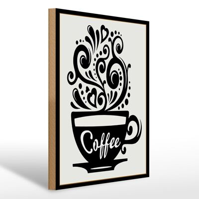 Holzschild Spruch 30x40cm Coffee Kaffee