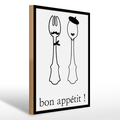 Holzschild Spruch 30x40cm Bon Appetit! Geschenk