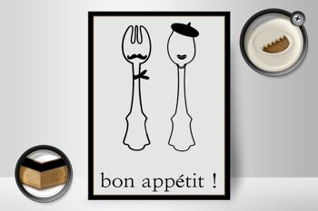 Panneau en bois disant 30x40cm Bon Appetit ! Cadeau 2