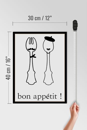 Panneau en bois disant 30x40cm Bon Appetit ! Cadeau 4