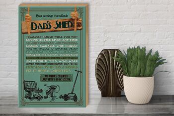 Panneau en bois indiquant 30x40cm Dad's Shed ouvert le soir le week-end 3