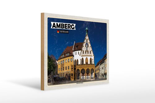 Holzschild Spruch Amberg Historisches Rathaus 40x30cm