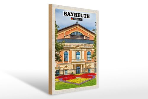 Holzschild Städte Bayreuth Festspielhaus 40x30cm