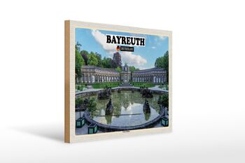 Panneau en bois villes Bayreuth Nouveau Château Fontaine 40x30cm 1