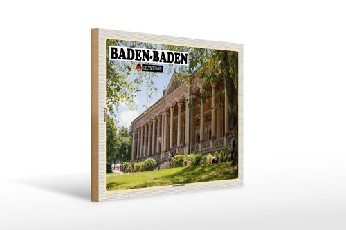 Holzschild Städte Baden-Baden Lichtentaler-Allee 40x30cm