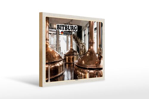 Holzschild Städte Bitburg Brauerei Traditionell 40x30cm