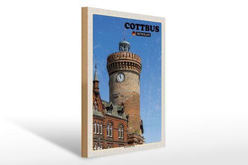 Holzschild Städte Cottbus Spremberger Turm 30x40cm