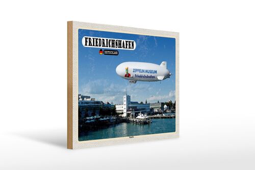 Holzschild Städte Friedrichshafen Zeppelin 40x30cm