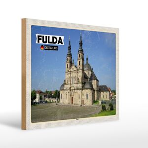 Panneau en bois villes Cathédrale de Fulda Architecture médiévale 40x30cm