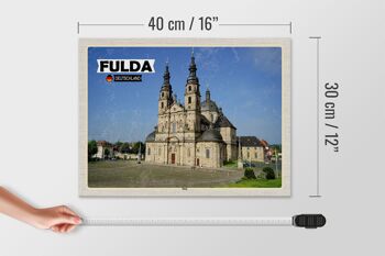 Panneau en bois villes Cathédrale de Fulda Architecture médiévale 40x30cm 4
