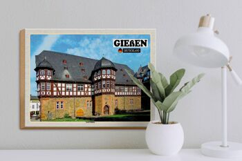 Panneau en bois villes Giessen Nouveau Château 40x30cm 3