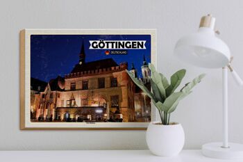 Panneau en bois villes Göttingen Ancien Hôtel de Ville 40x30cm 3