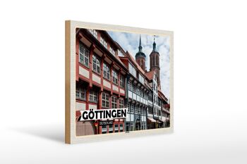 Panneau en bois villes Göttingen architecture de la vieille ville 40x30cm 1