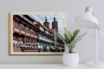 Panneau en bois villes Göttingen architecture de la vieille ville 40x30cm 3