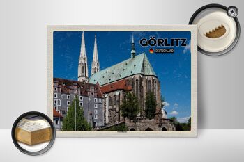 Panneau en bois villes Görlitz Peterskirche city trip 40x30cm 2