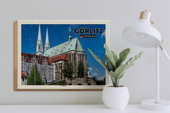 Panneau en bois villes Görlitz Peterskirche city trip 40x30cm 3