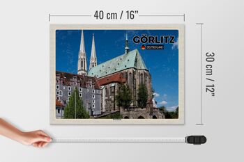 Panneau en bois villes Görlitz Peterskirche city trip 40x30cm 4