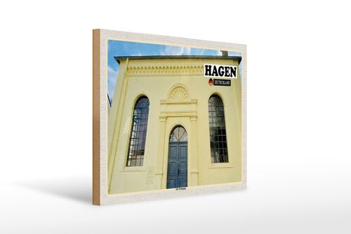 Holzschild Städte Hage Alte Synagoge Architektur 40x30cm