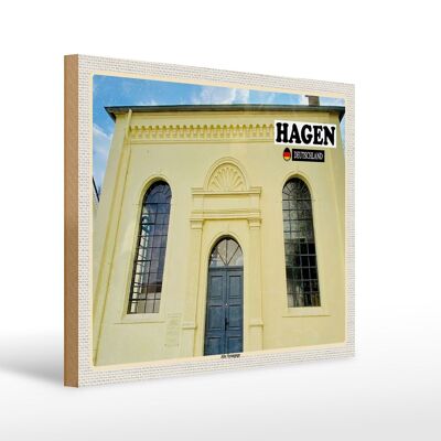 Wooden sign cities Hage Old Synagogue Architecture 40x30cm