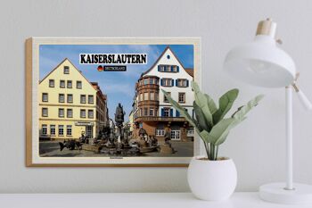 Panneau en bois villes Kaiserslautern Kaiserbrunnen 40x30cm 3