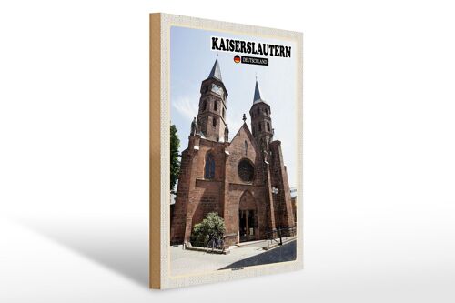 Holzschild Städte Kaiserslautern Stiftskirche 30x40cm