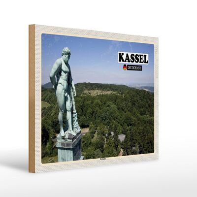 Holzschild Städte Kassel Herkules Skulptur 40x30cm