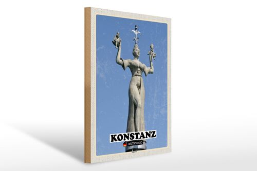 Holzschild Städte Konstanz Imperia Skulptur 30x40cm