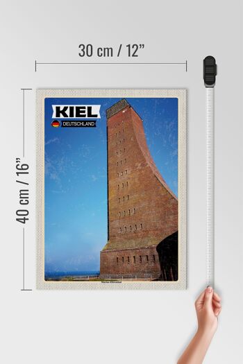 Panneau en bois pour les villes de Kiel Mémorial naval du Moyen Âge 30x40cm 4
