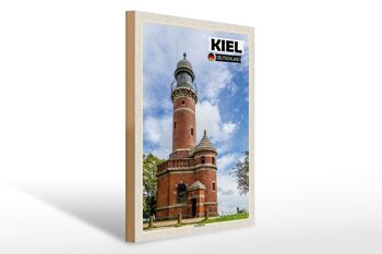 Panneau en bois villes phare de Kiel architecture 30x40cm 1