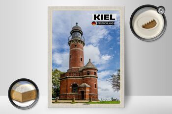 Panneau en bois villes phare de Kiel architecture 30x40cm 2