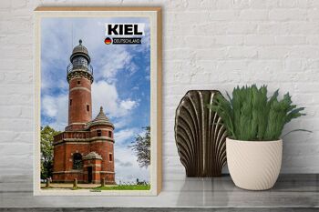 Panneau en bois villes phare de Kiel architecture 30x40cm 3