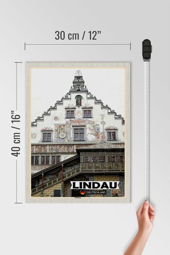 Panneau en bois villes mairie de Lindau architecture 30x40cm 4