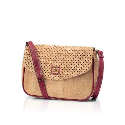 Perforated cork crossbody bag