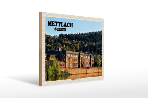Holzschild Städte Mettlach Fabrik Gebäude 40x30cm