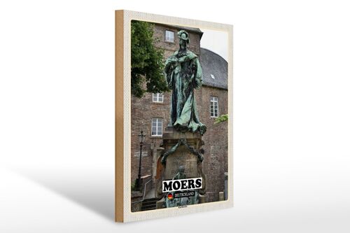 Holzschild Städte Moers Kurfürstin Skulptur 30x40cm