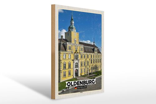 Holzschild Städte Oldenburg Schloss Architektur 30x40cm