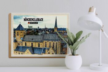 Panneau en bois villes Mönchengladbach St. Basilique Saint-Guy 40x30cm 3