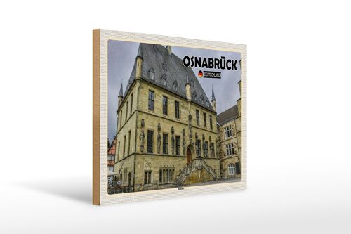 Holzschild Städte Osnabrück Rathaus Architektur 40x30cm