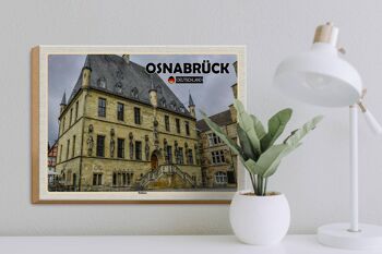 Panneau en bois villes Osnabrück mairie architecture 40x30cm 3
