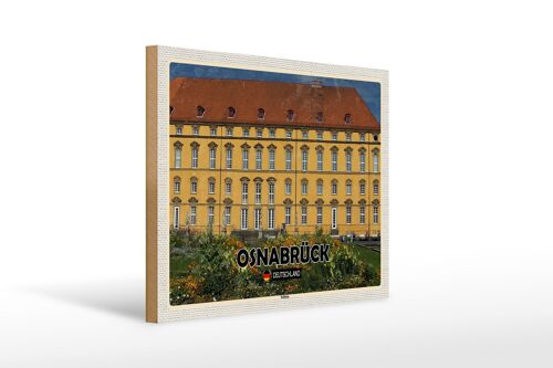 Holzschild Städte Osnabrück Schloss Mittelalter 40x30cm