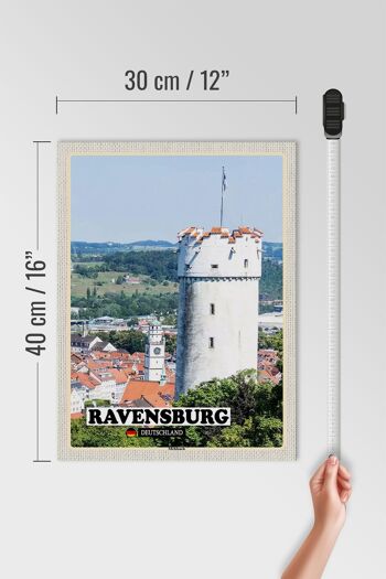 Panneau en bois villes Ravensburg Mehlsack architecture 30x40cm 4