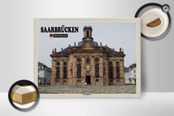 Panneau en bois villes Saarbrücken Ludwigskirche 40x30cm 2