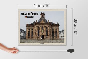 Panneau en bois villes Saarbrücken Ludwigskirche 40x30cm 4